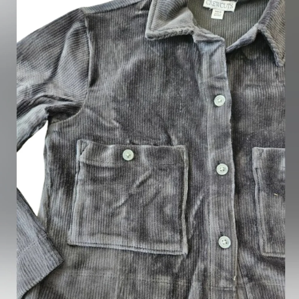 Crewcuts Girls Corduroy Shirt Jacket, Small/ 6-7, Black